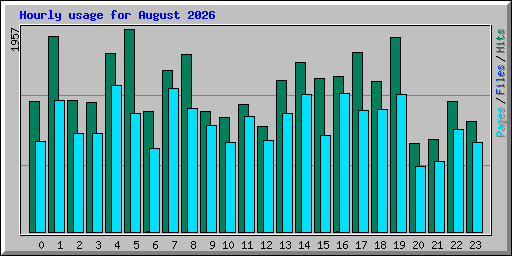 Hourly usage for August 2026